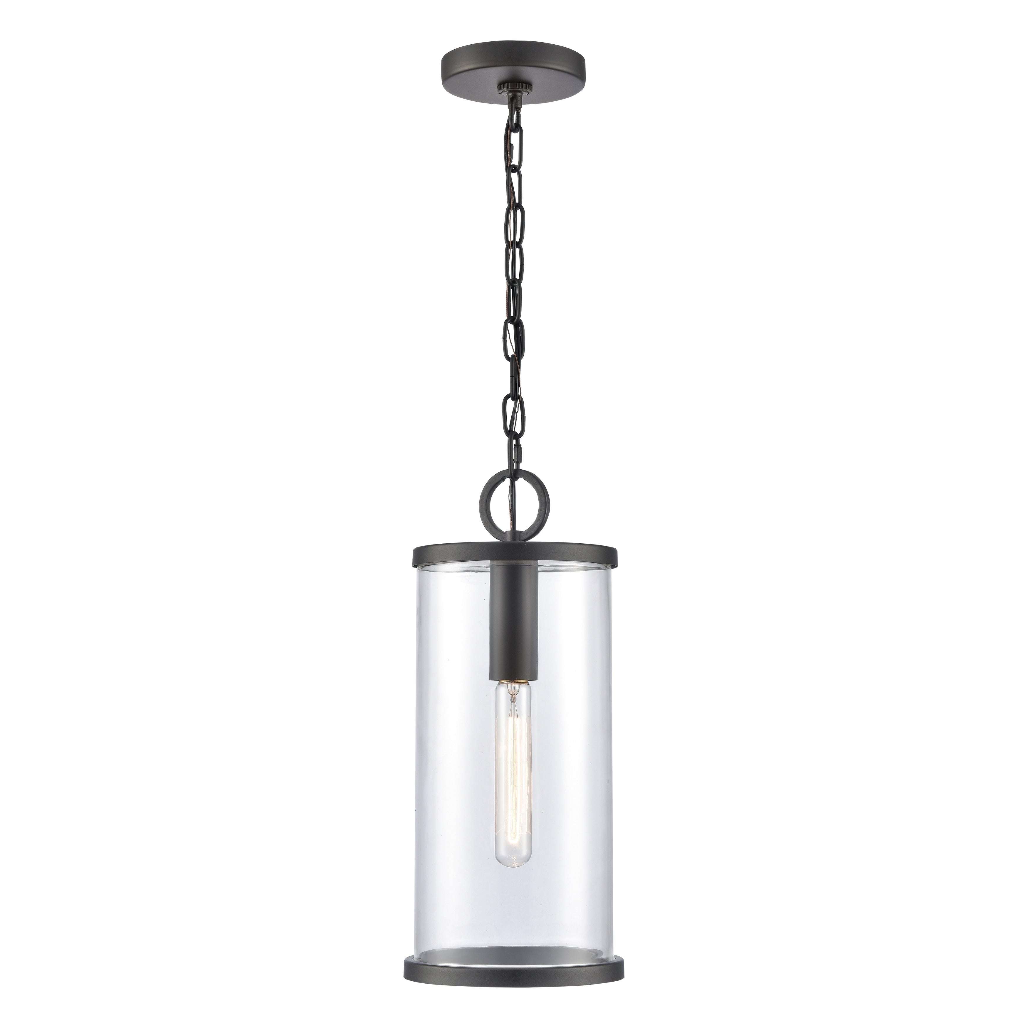 Atlas Lighting Hopkins 7.25 Wide 1 Light Outdoor Pendant Charcoal Black 7.25 Inch W