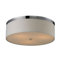 Atlas Lighting Keane White Satin Glass And Chrome 3 Light Flush Mount 17 Inch Wide