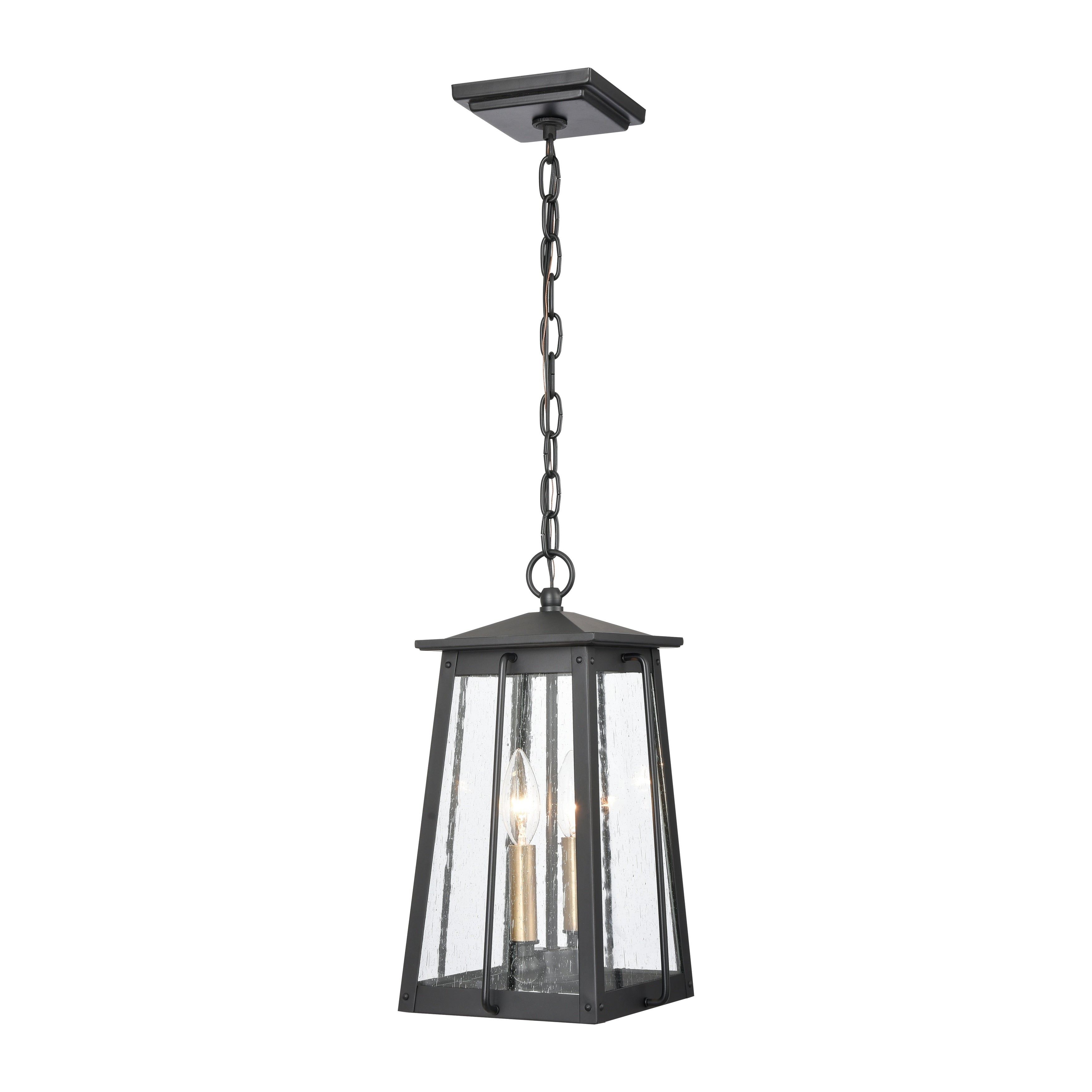 Atlas Lighting Kirkdale Aluminum Angled Cage 2 Light Outdoor Pendant 9 Inch Wide