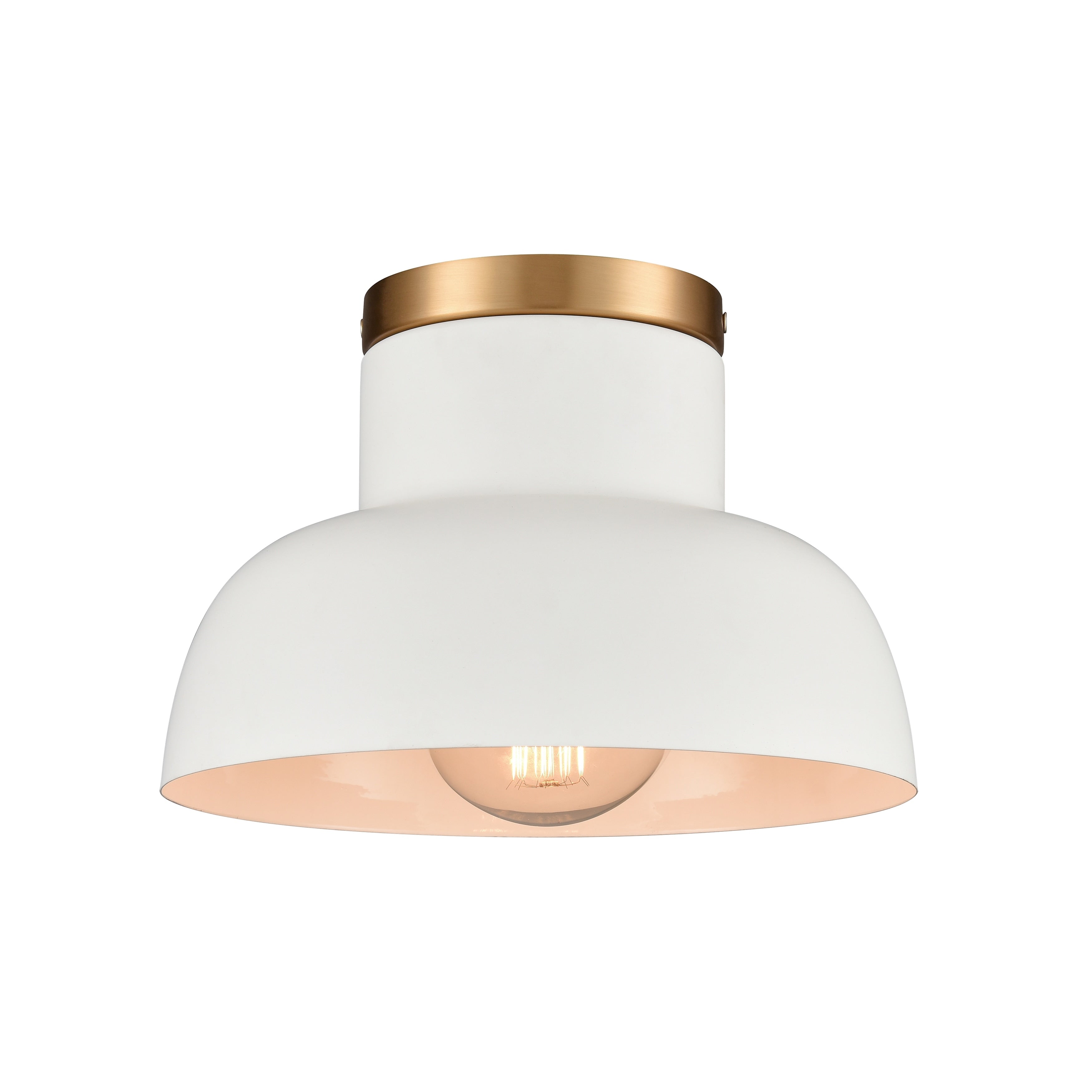 Atlas Lighting Lewellen Metal Dome Shade Modern 10 Inch Wide Semi Flush Mount 10 Inch Wide