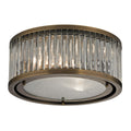 Atlas Lighting Linden Manor Metal And Textured Glass Flush Mount 12 Inch Wide
