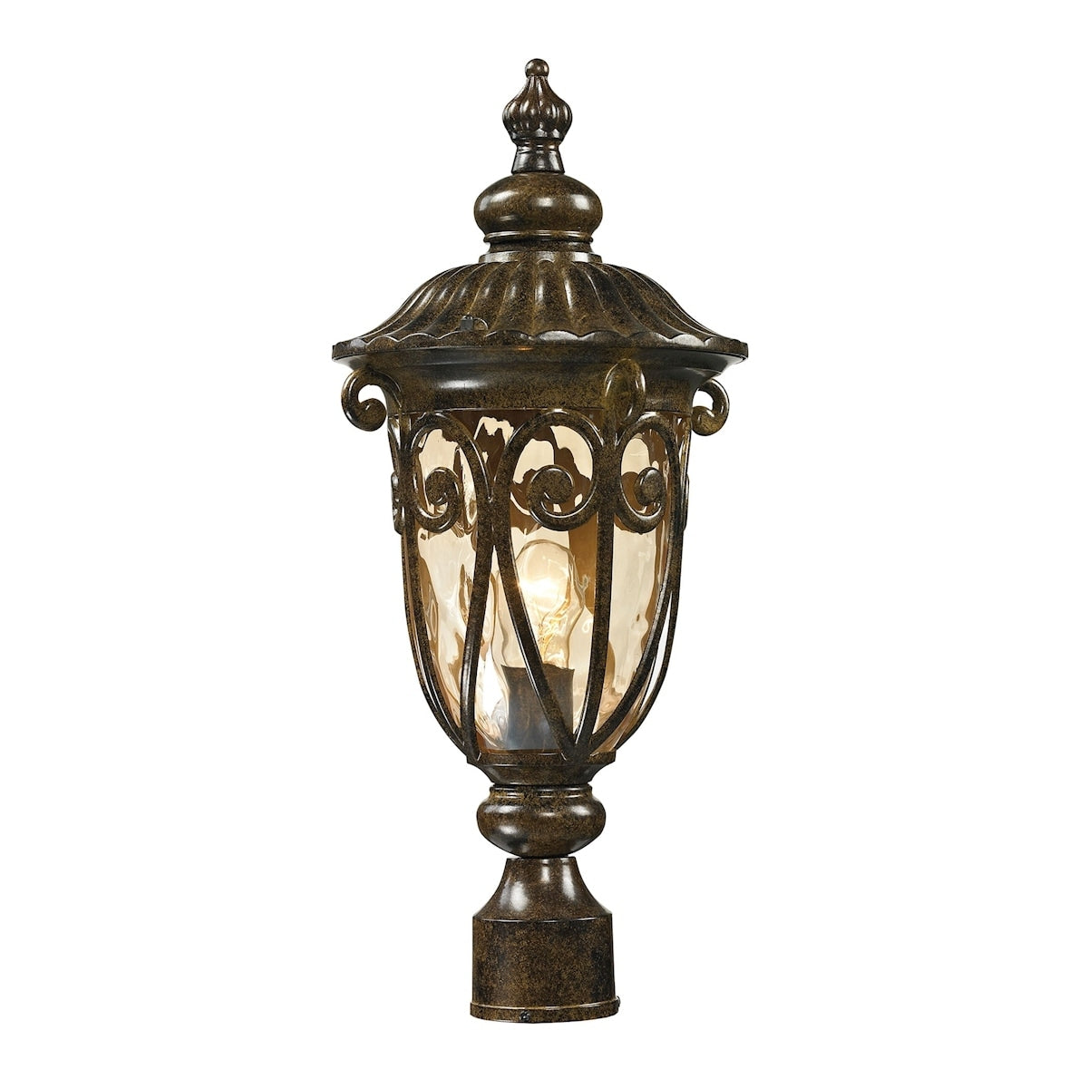 Atlas Lighting Logansport Aluminum And Water Glass Outdoor Post Light 21 Inch Tall