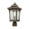 Atlas Lighting Loringdale Tapered Square With Seed Glass Outdoor Post Light 17 Inch Tall