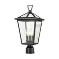 Atlas Lighting Main Street Tapered Metal Cage And Clear Glass Outdoor Post Light 19 Inch Tall