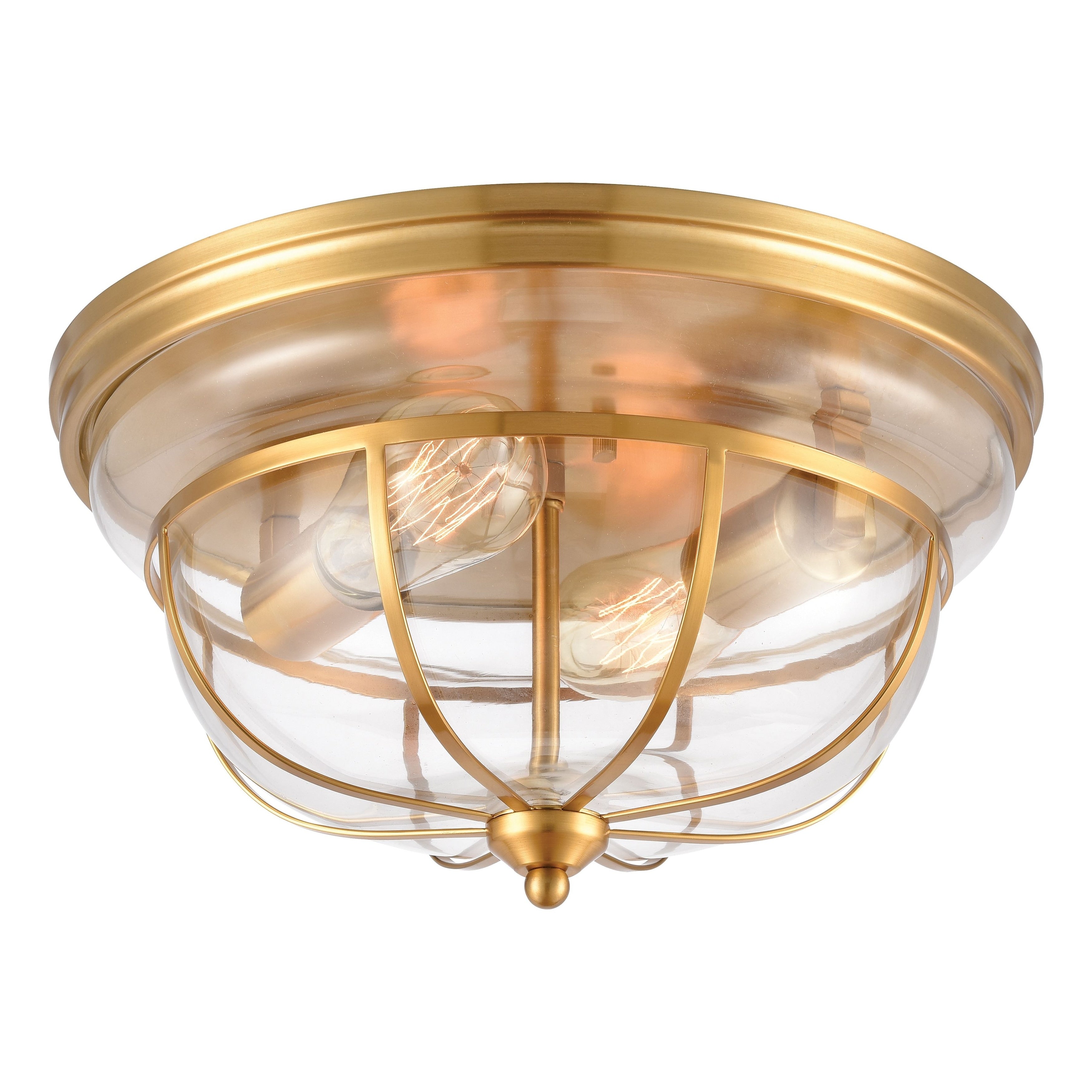 Atlas Lighting Manhattan Boutique Clear Glass 13 Inch Wide Flush Mount