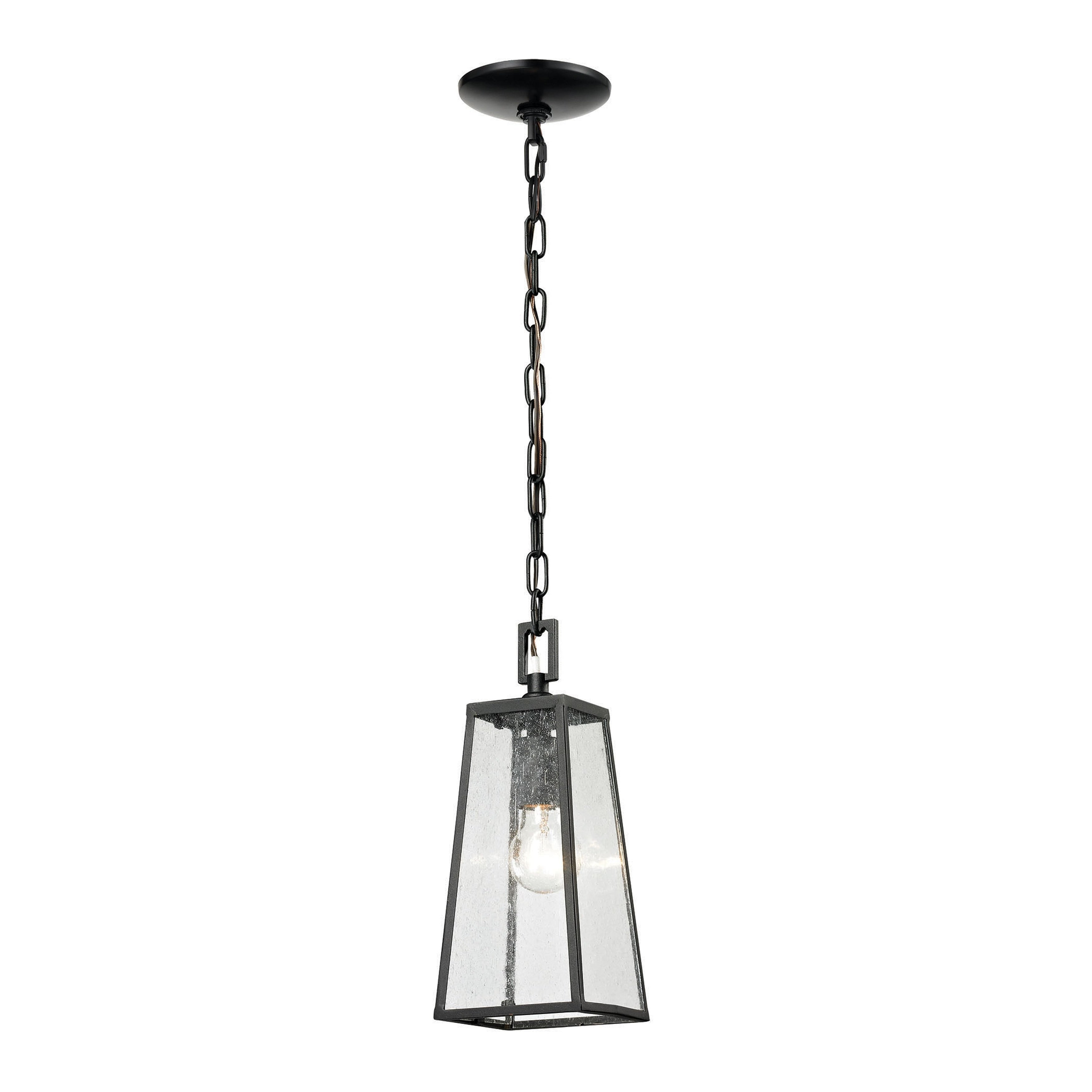 Atlas Lighting Meditterano 5 Wide 1 Light Outdoor Pendant Matte Black 5 Inch W