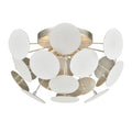 Atlas Lighting Modish White Disc And Silver Leafed 18 Inch Wide Flush Mount 18 Inch Wide
