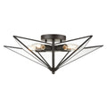Atlas Lighting Moravian Star Antiqued Glass And Metal Flush Mount