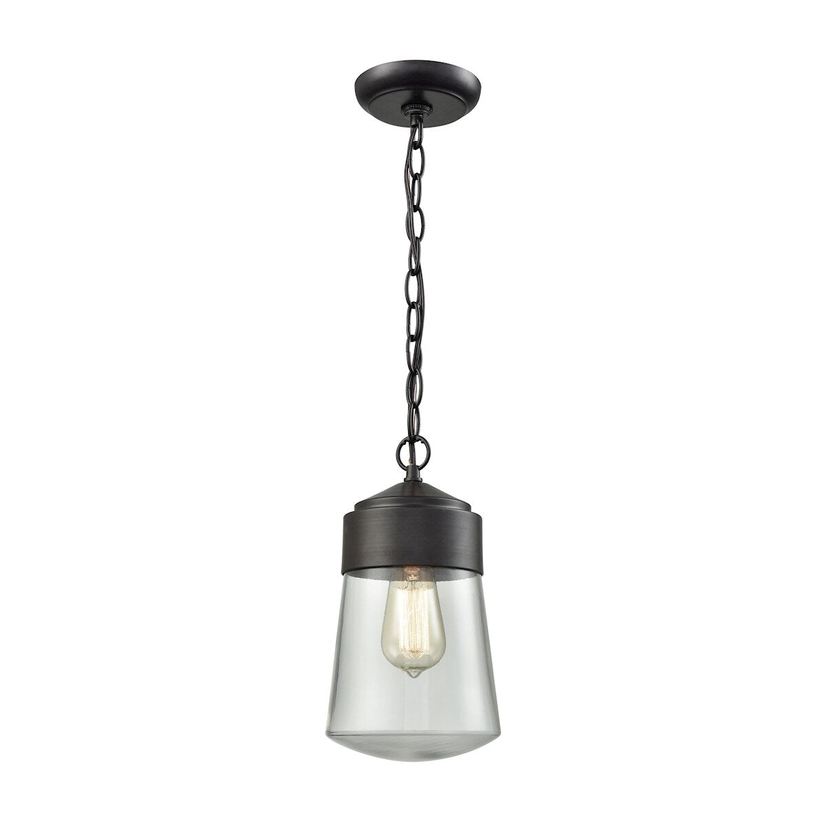 Atlas Lighting Mullen Gate Clear Glass And Metal Outdoor Pendant 6 Inch Wide