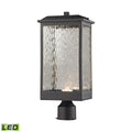 Atlas Lighting Newcaslte Led Water Glass Panelled And Metal Outdoor Post Light 19 Inch Tall
