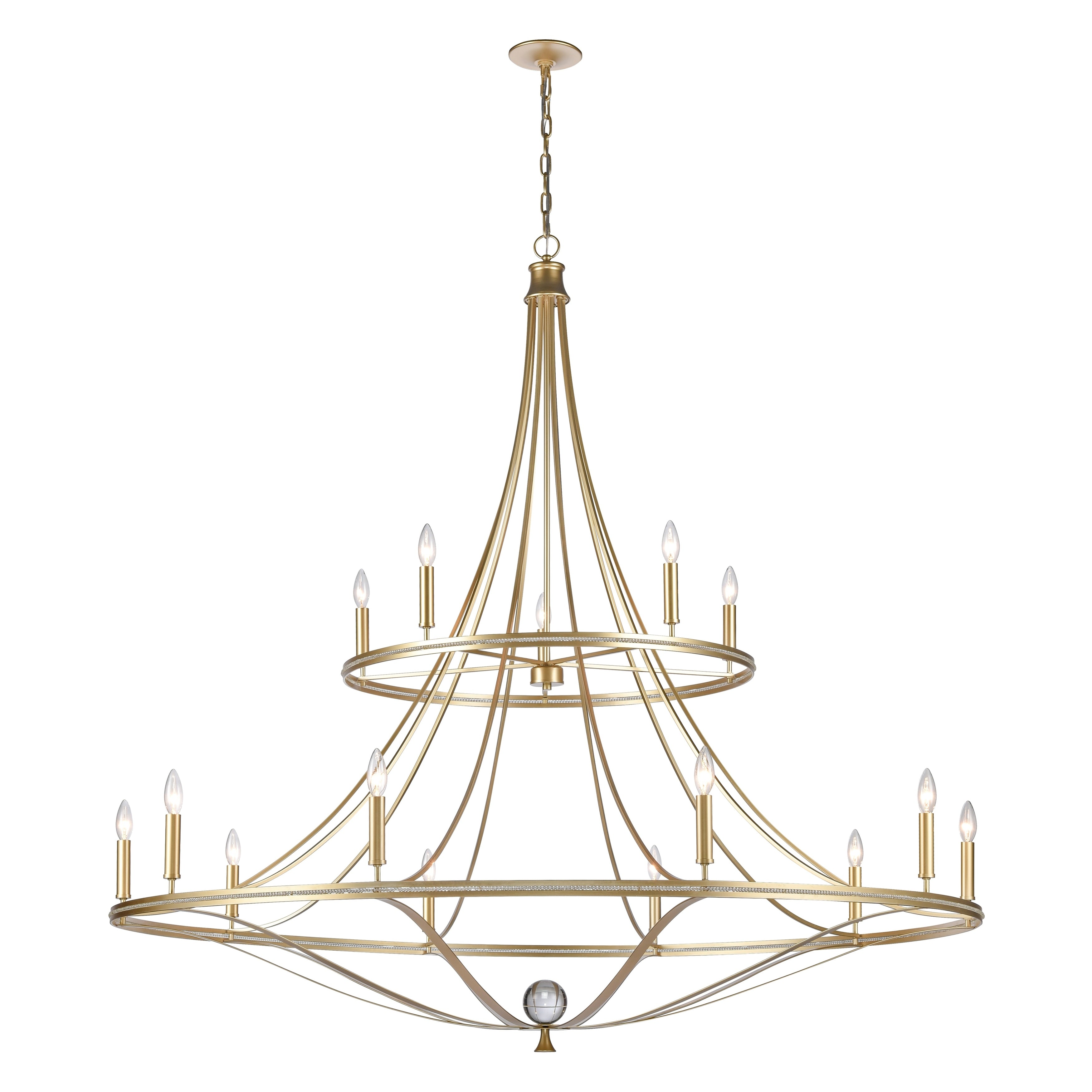 Atlas Lighting Noura 60 Wide 15 Light Chandelier Champagne Gold 60 Inch W