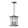 Atlas Lighting Oak Park Mission Style Aluminum Metal Frame Outdoor Pendant 9 Inch Wide