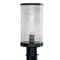 Atlas Lighting Polygon Wavy Glass Shade And Metal Modern Outdoor Post Light 12.63 Inch Tall