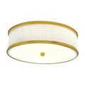 Atlas Lighting Prism Textured Glass And Metal Drum Flush Mount