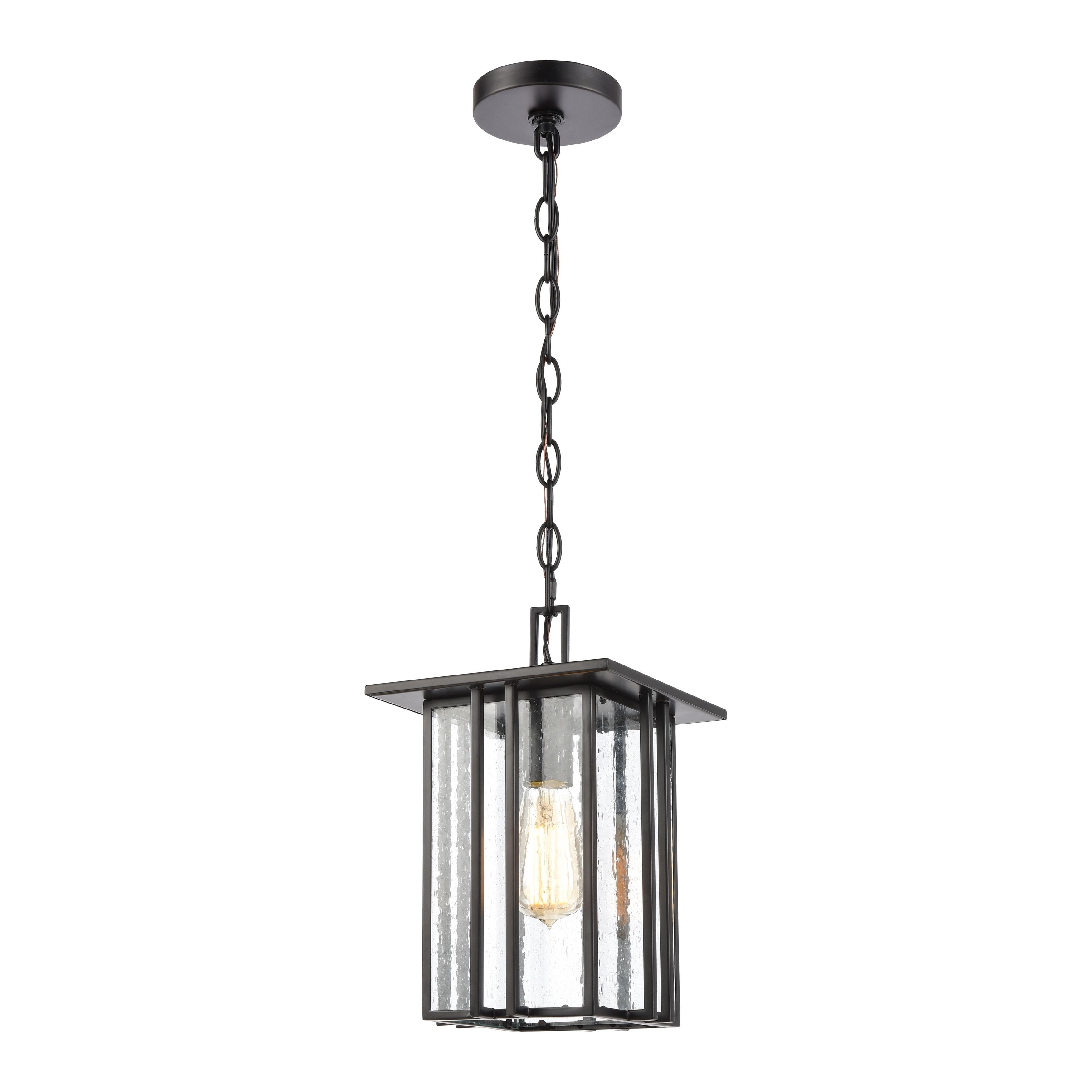 Atlas Lighting Radnor 8 Wide 1 Light Outdoor Pendant Matte Black 8 Inch W
