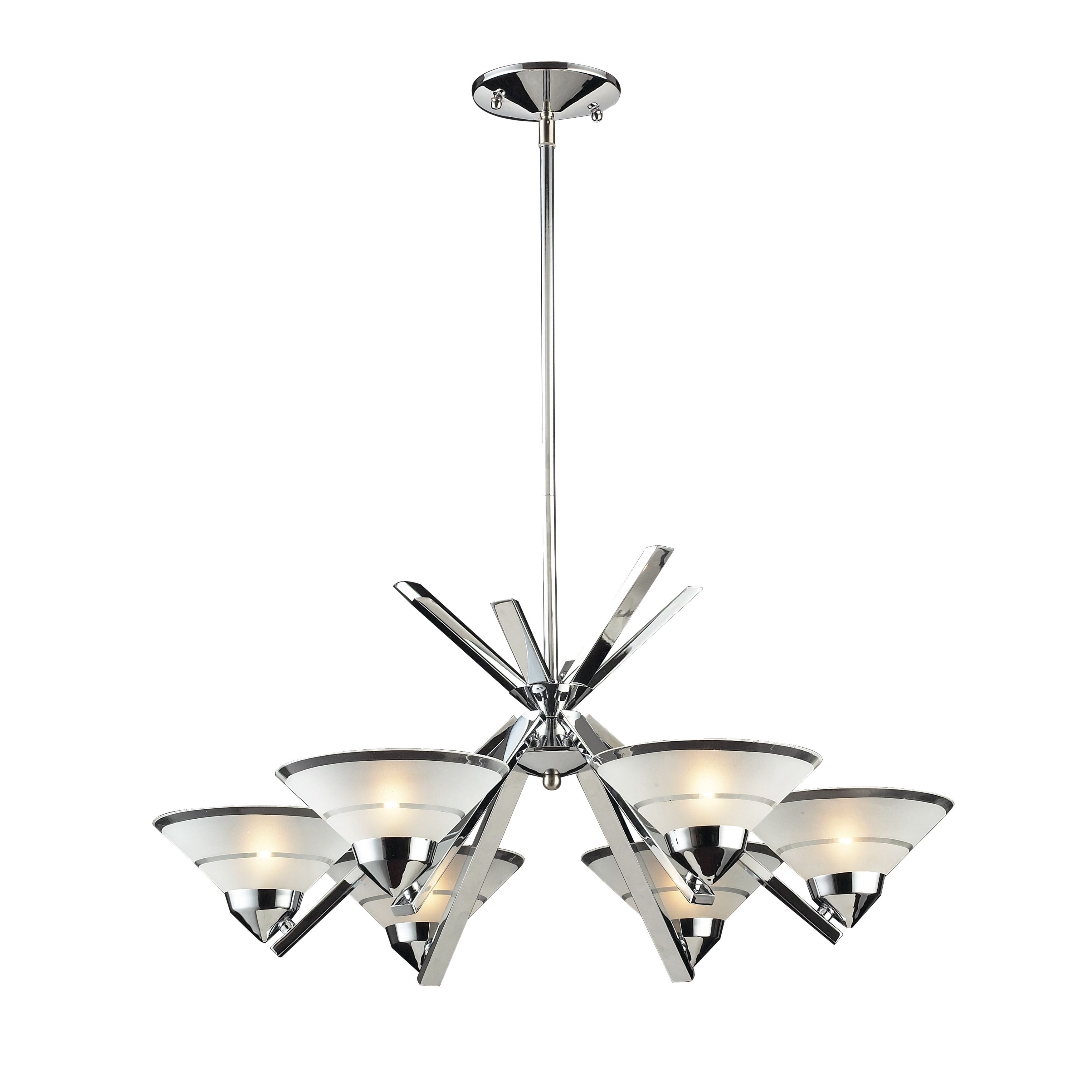 Atlas Lighting Refraction 26 Wide 6 Light Chandelier Polished Chrome 26 Inch W