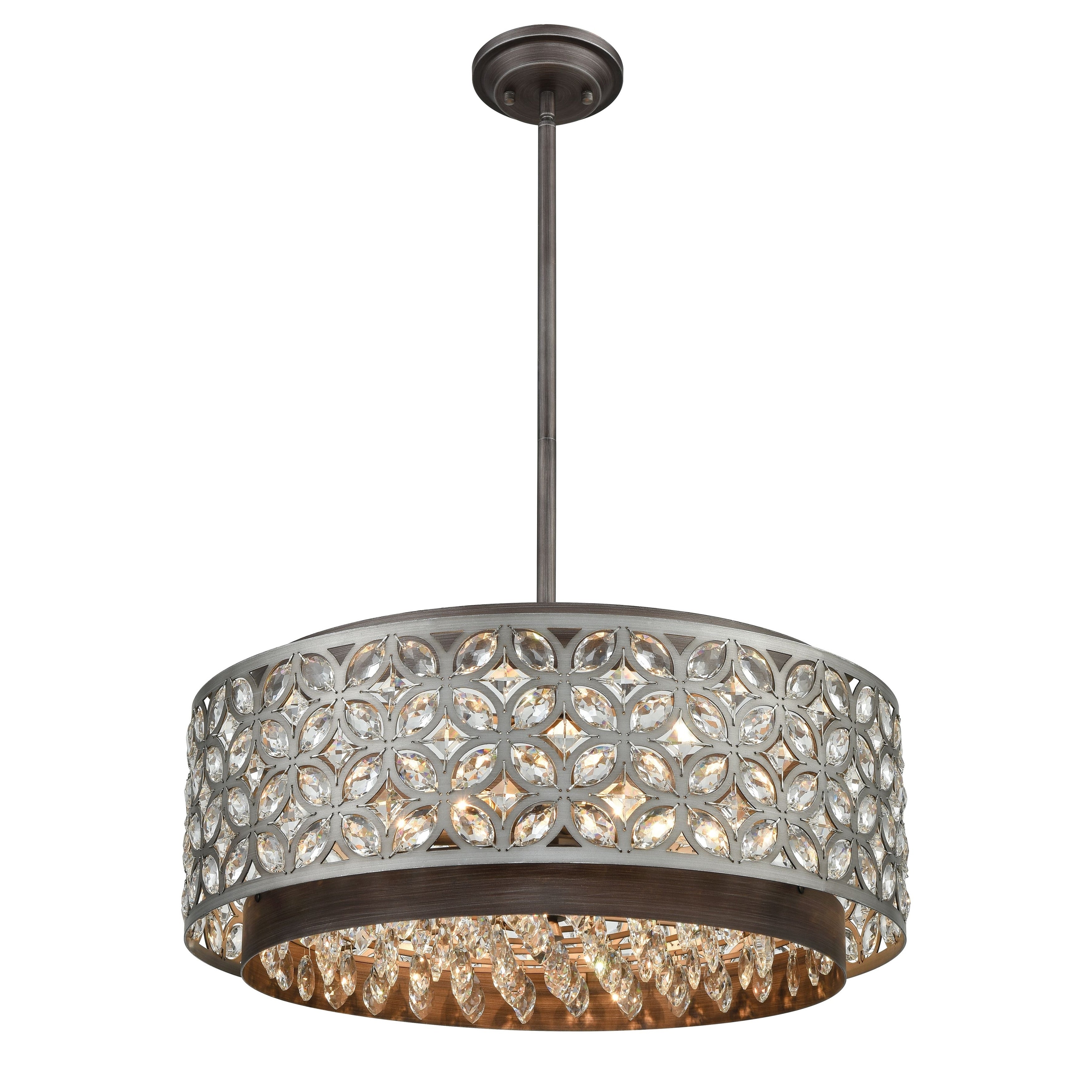 Atlas Lighting Rosslyn 22 Wide 6 Light Chandelier Weathered Zinc 22 Inch W
