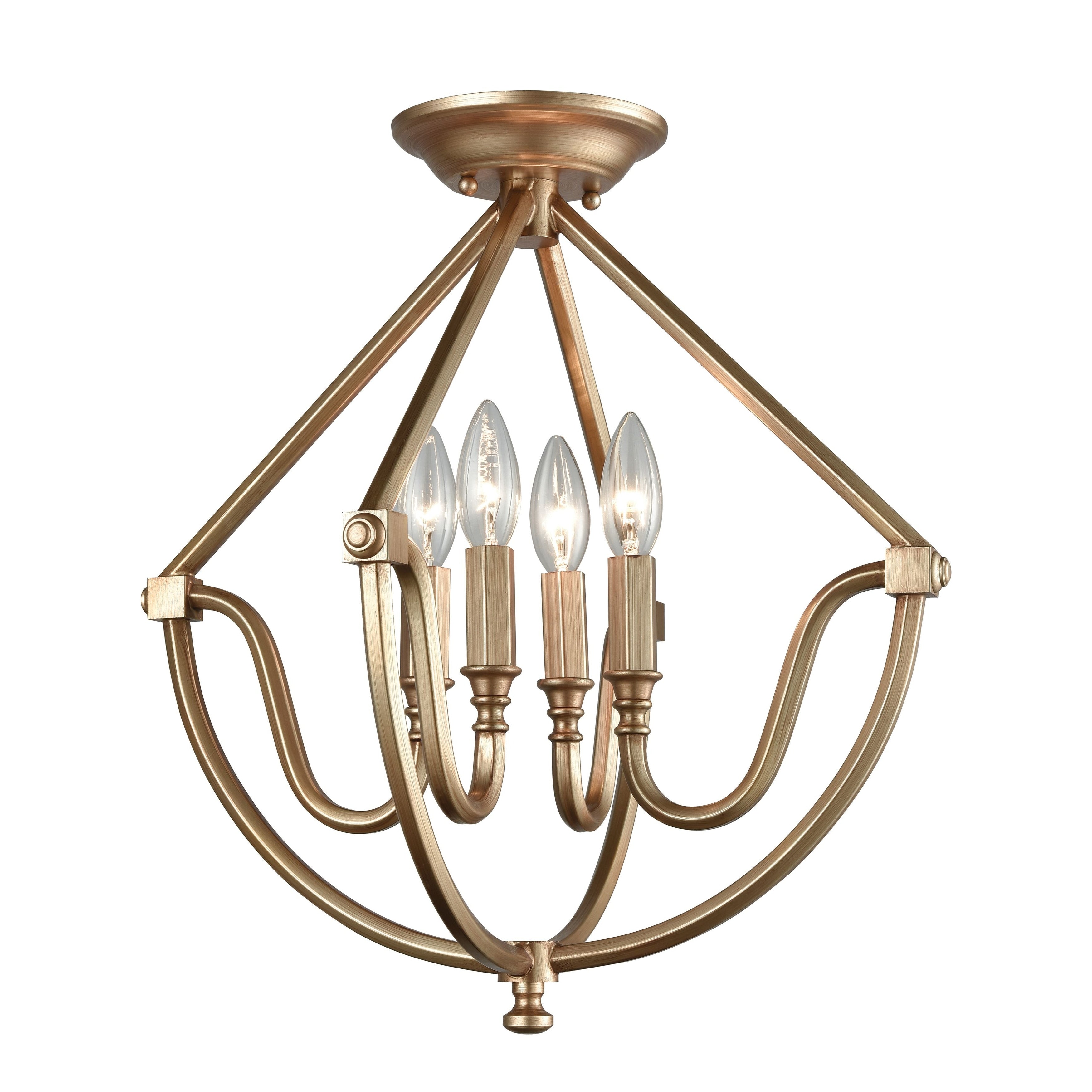 Atlas Lighting Stanton Open Metal Frame Semi Flush Mount 16 Inch Wide