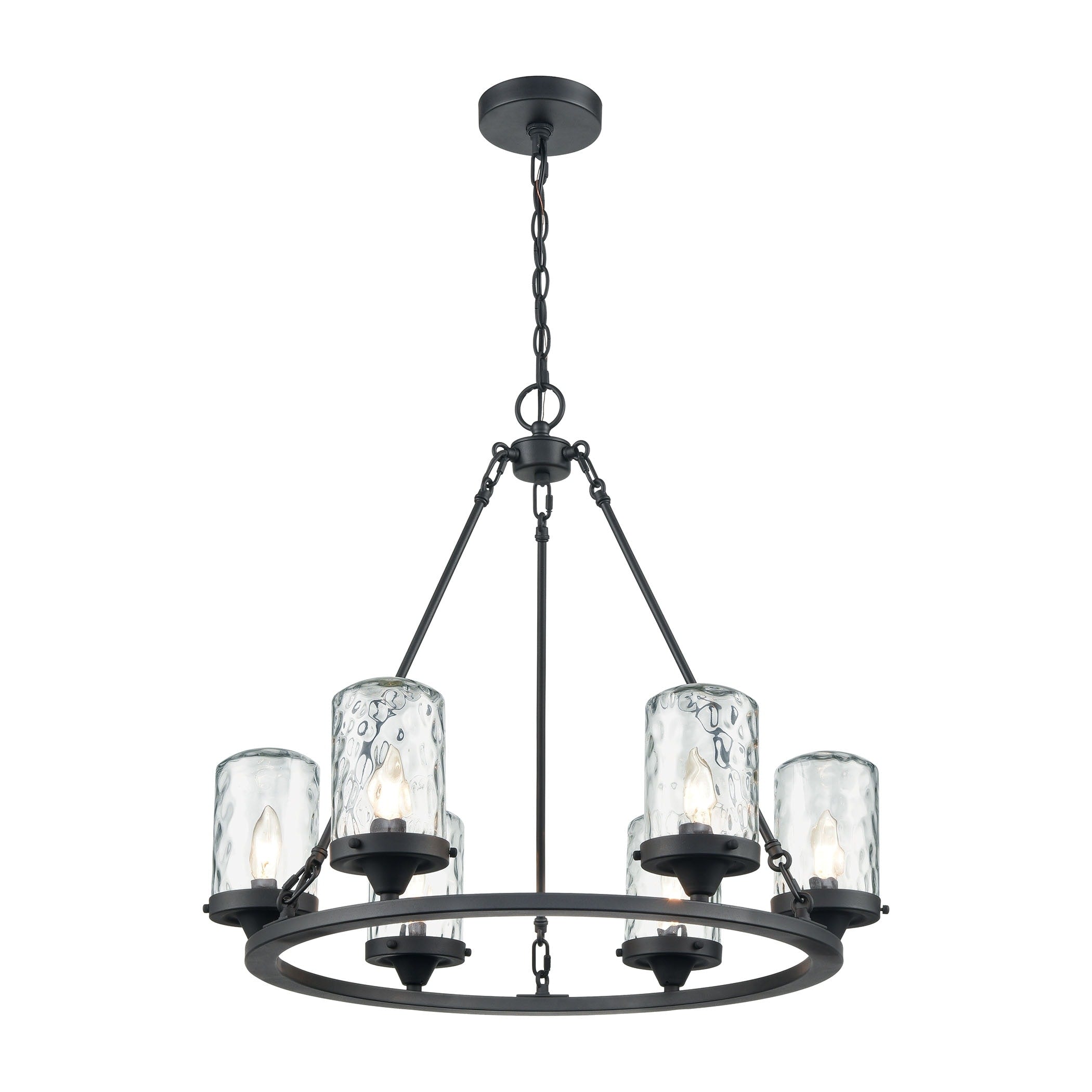 Atlas Lighting Torch 26 Wide 6 Light Outdoor Pendant Charcoal Black 26 Inch W