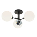 Atlas Lighting Triple Play Glass Globe And Metal Asymetrical Contemporary Semi Flush Mount