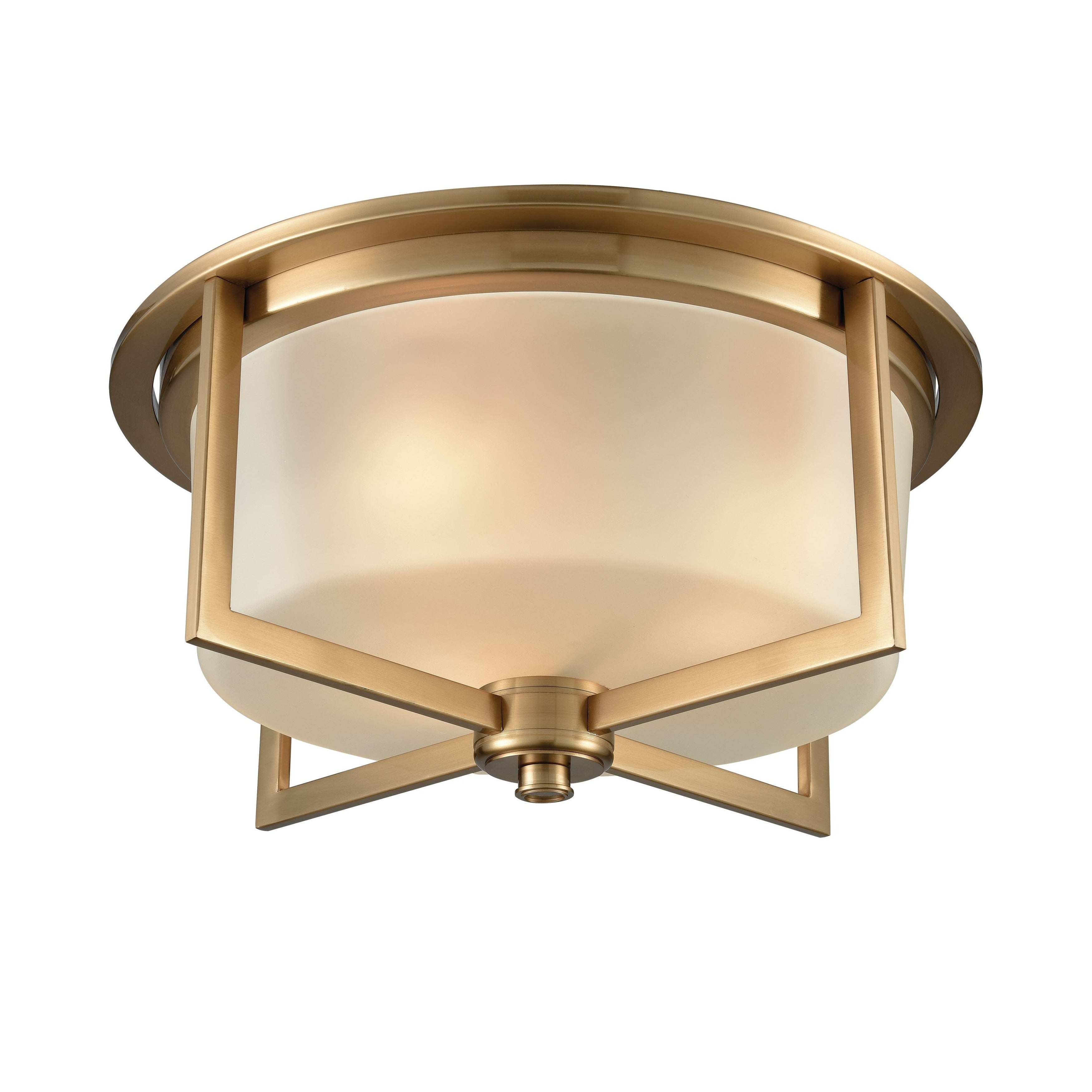 Atlas Lighting Vancourt Frosted Glass And Metal Flush Mount 15 Inch Wide