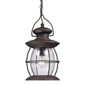 Atlas Lighting Village Lantern Clear Glass And Wire Frame Outdoor Pendant 8 Inch Wide