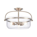 Atlas Lighting Wentworth Glass Bowl And Metal Armed Semi Flush Mount 17 Inch Wide