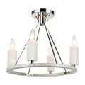 Atlas Lighting White Stone Candle Sunbleached Oak Ring And Metal Semi Flush Mount 18 Inch Wide