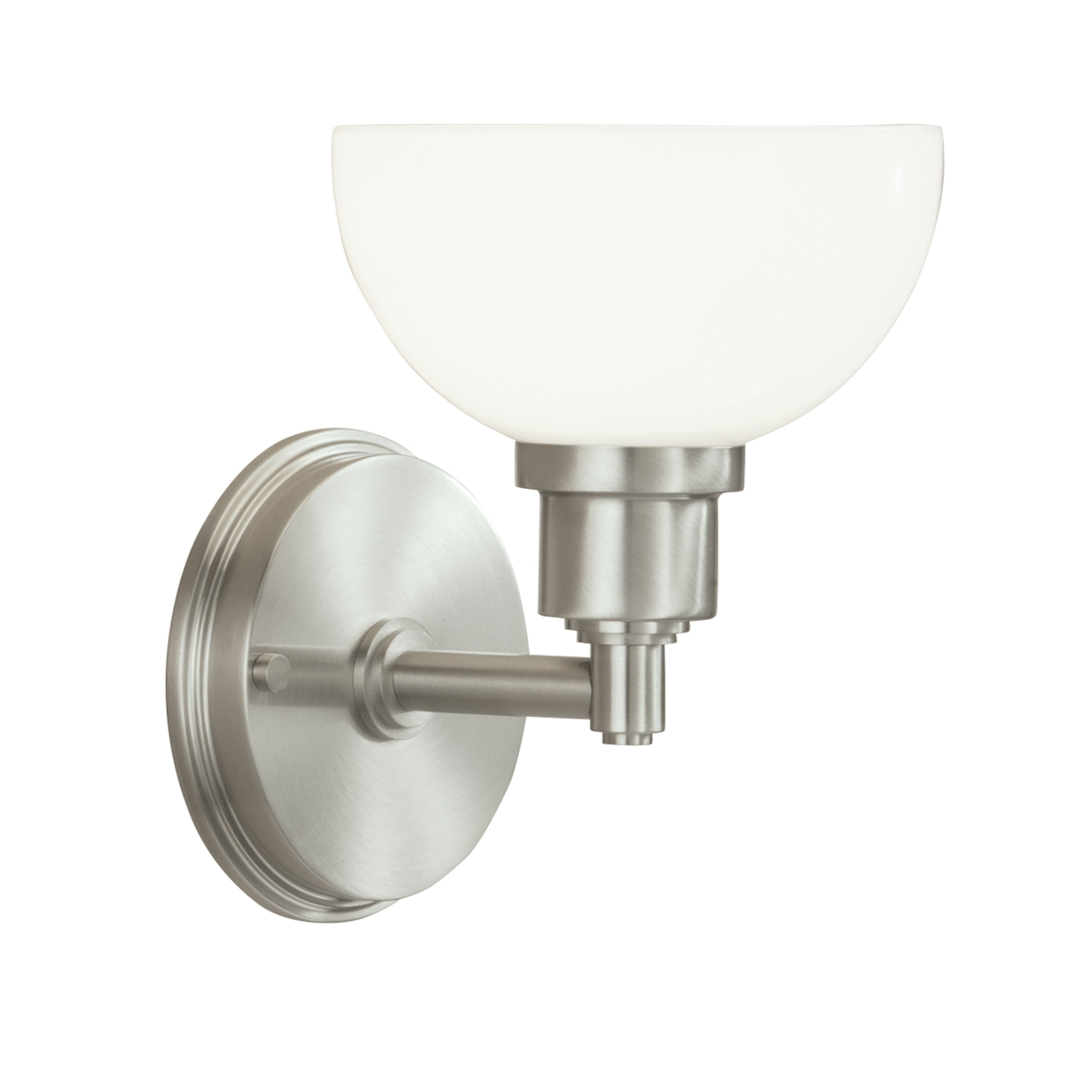 Atlas Lighting Whitman Nickel And Glass 1 Light Sconce 8.5 Inch H
