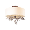 Atlas Lighting Winterberry Clear Glass And Antique Darkwood Branch Semi Flush Mount 16 Inch Wide