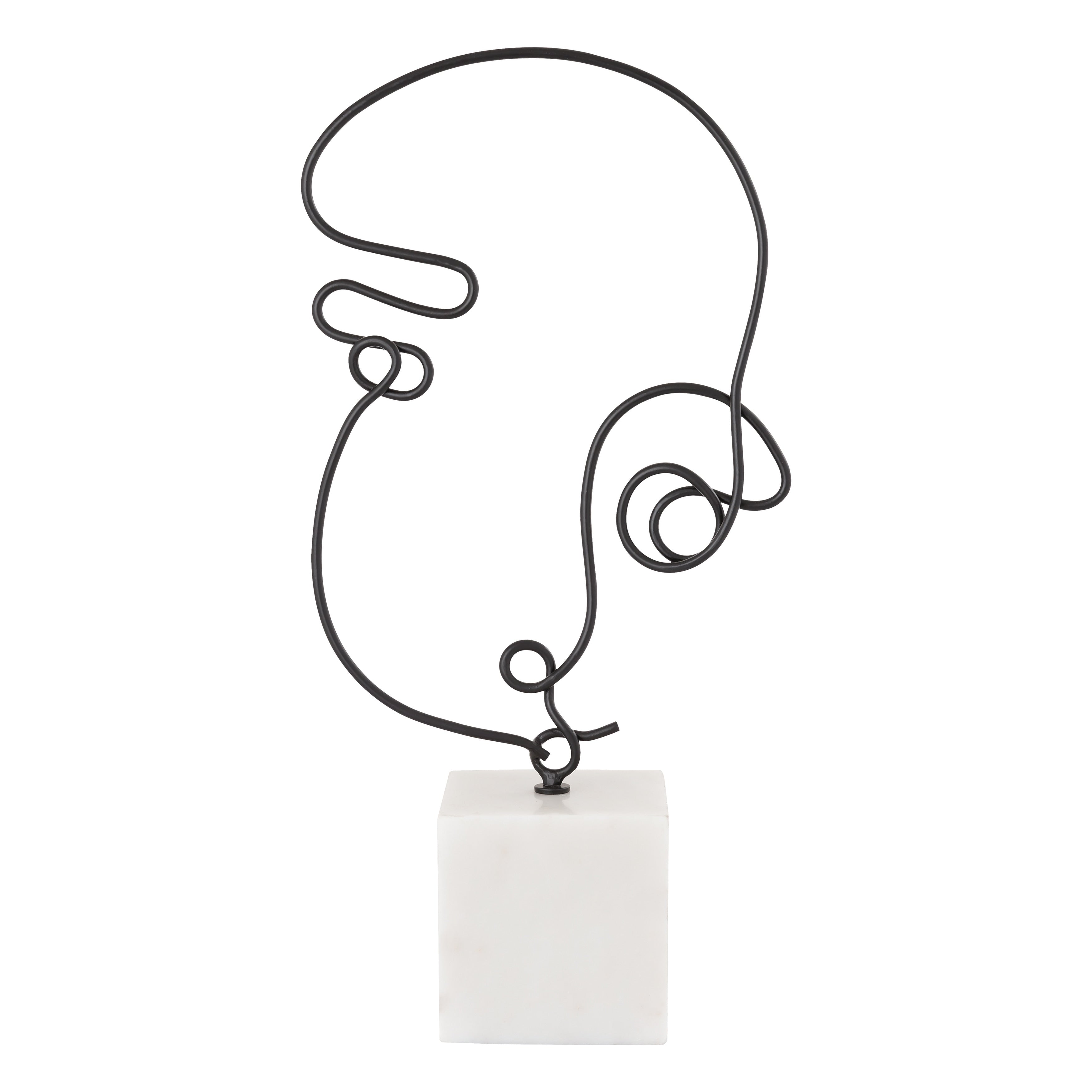 Atlas Line Drawing Metal Figurative Sculpture 22 Inch Tall