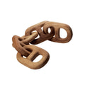 Atlas Loop Chain Natural Carved Wood Links 5 Inch Tall