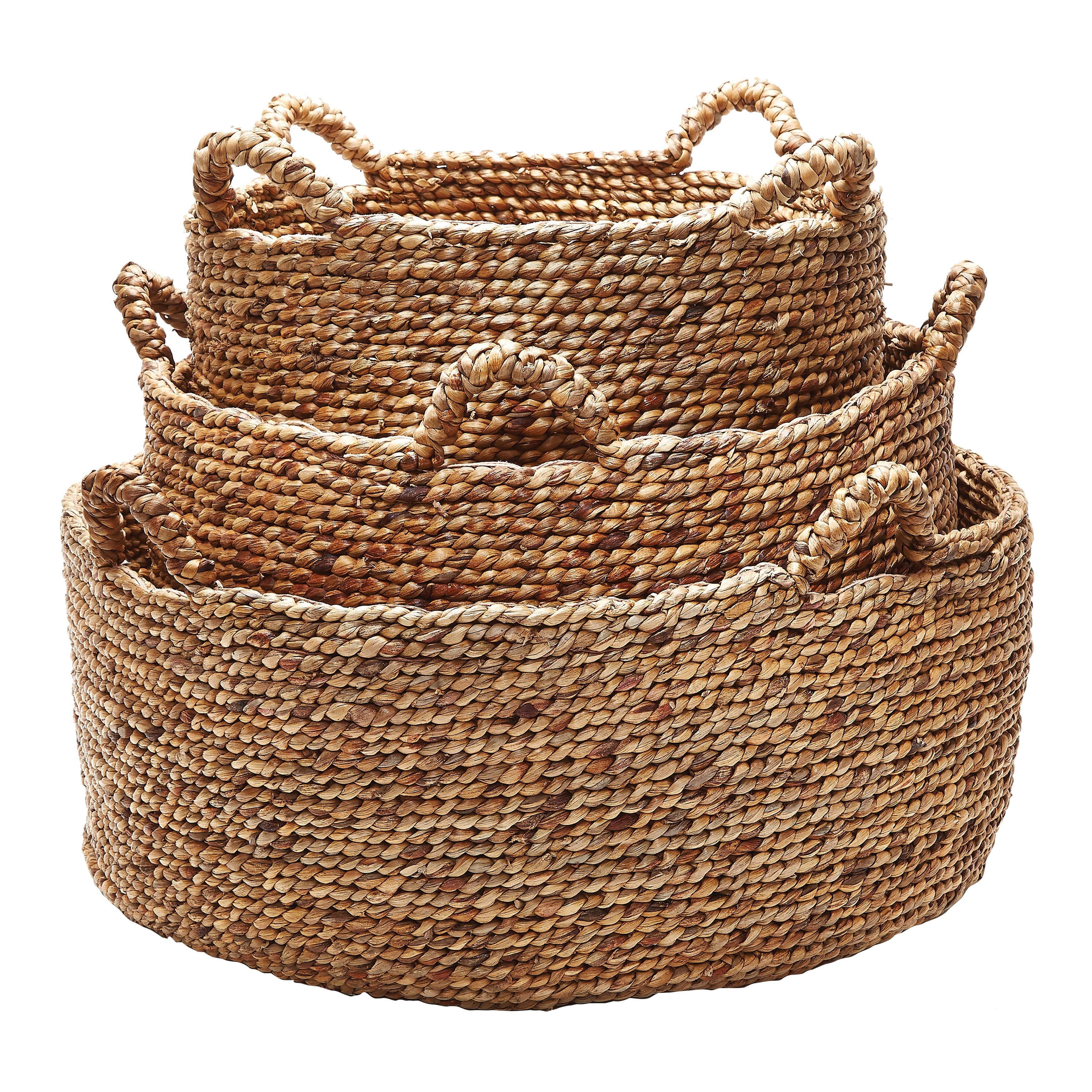 Atlas Natural Low Rise Set Of 3 Woven Nesting Storage Baskets