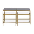 Atlas Nesting Metal And Mahogany Top Set Of 3 Console Tables 52 Inch W