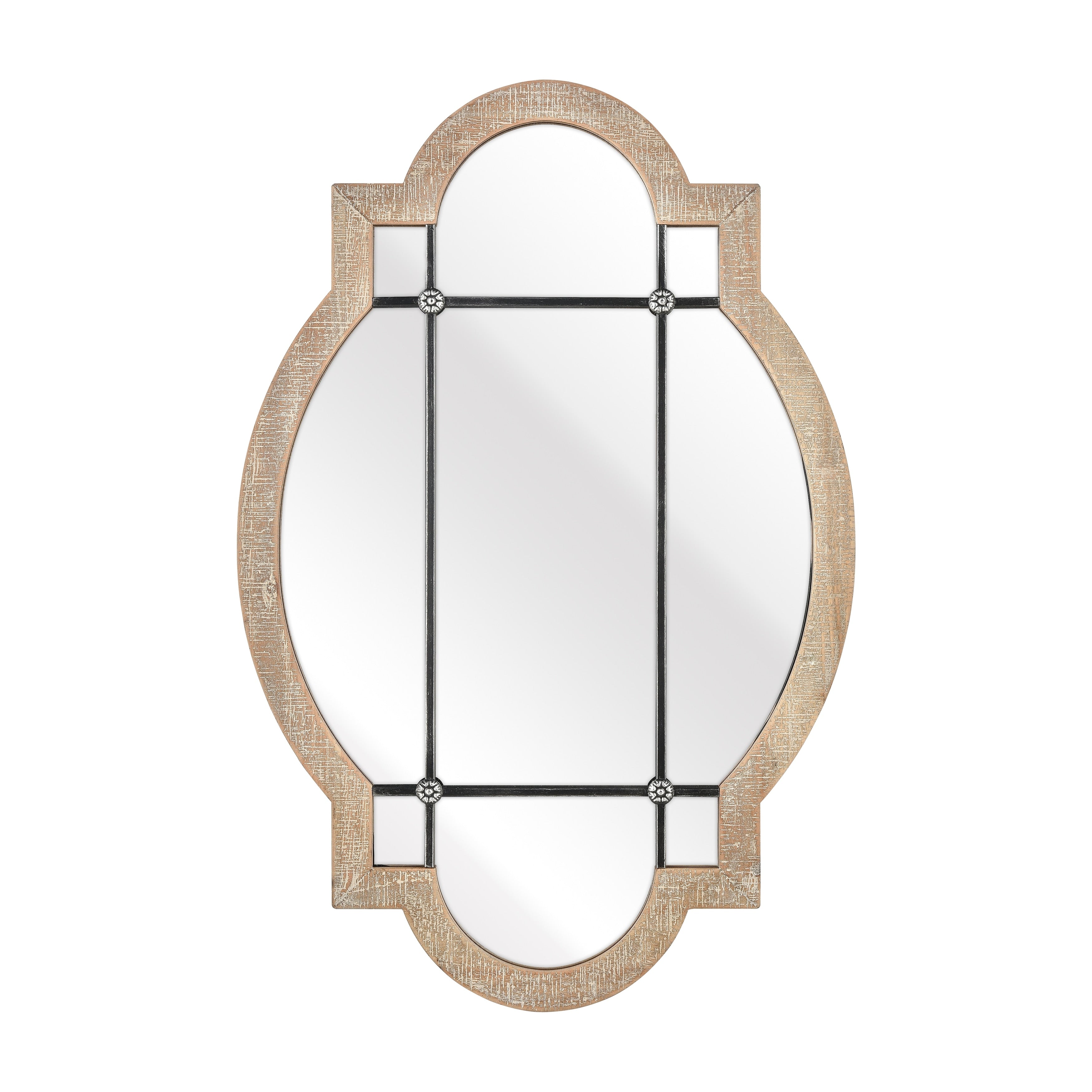 Atlas Odette Oval And Geometric Wall Mirror 31.5 Inch High