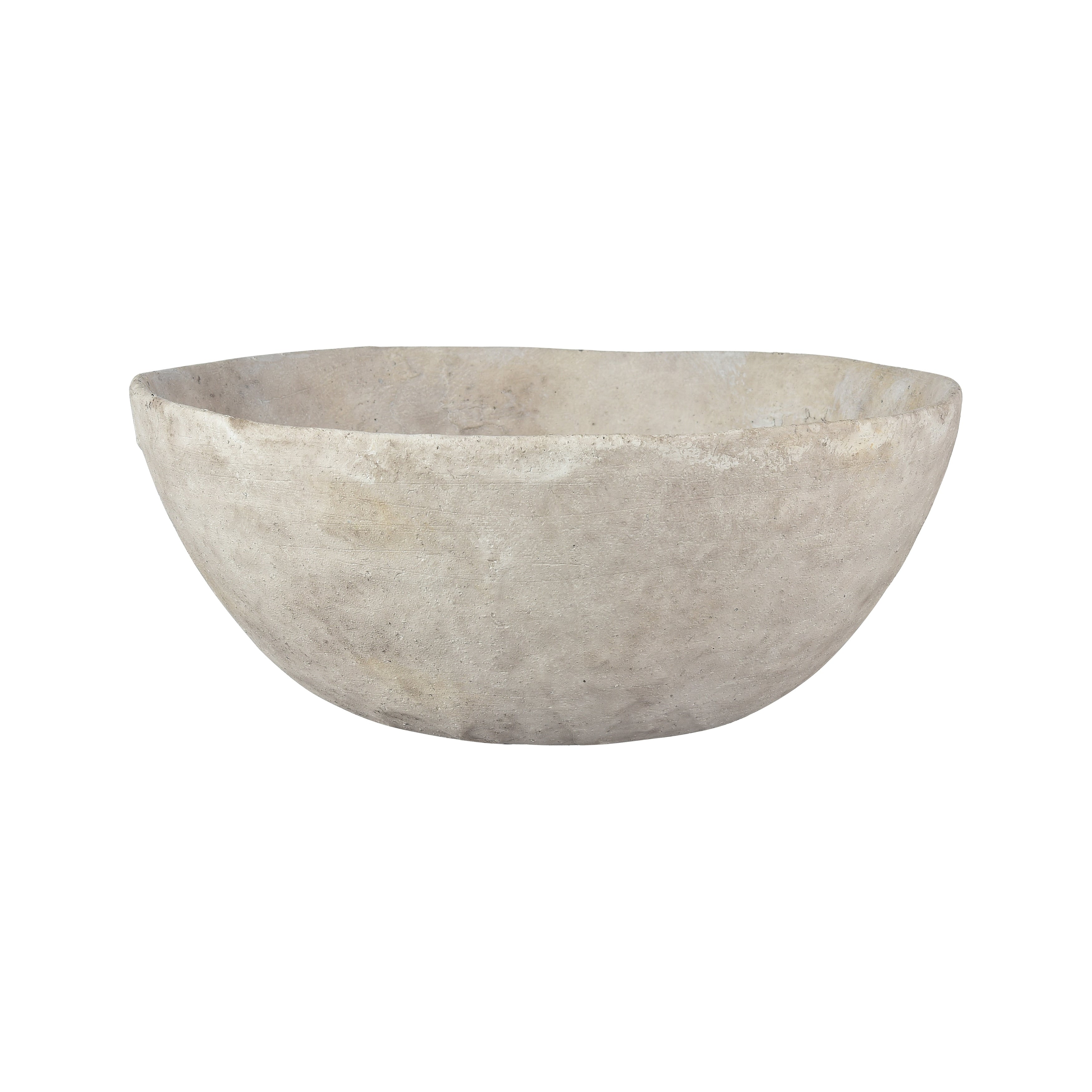 Atlas Pantheon Aged Matte White Patina Bowl 12.25 Inch Wide