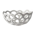 Atlas Perforated Porcelain Matte White Abstract Earthenware Bowl