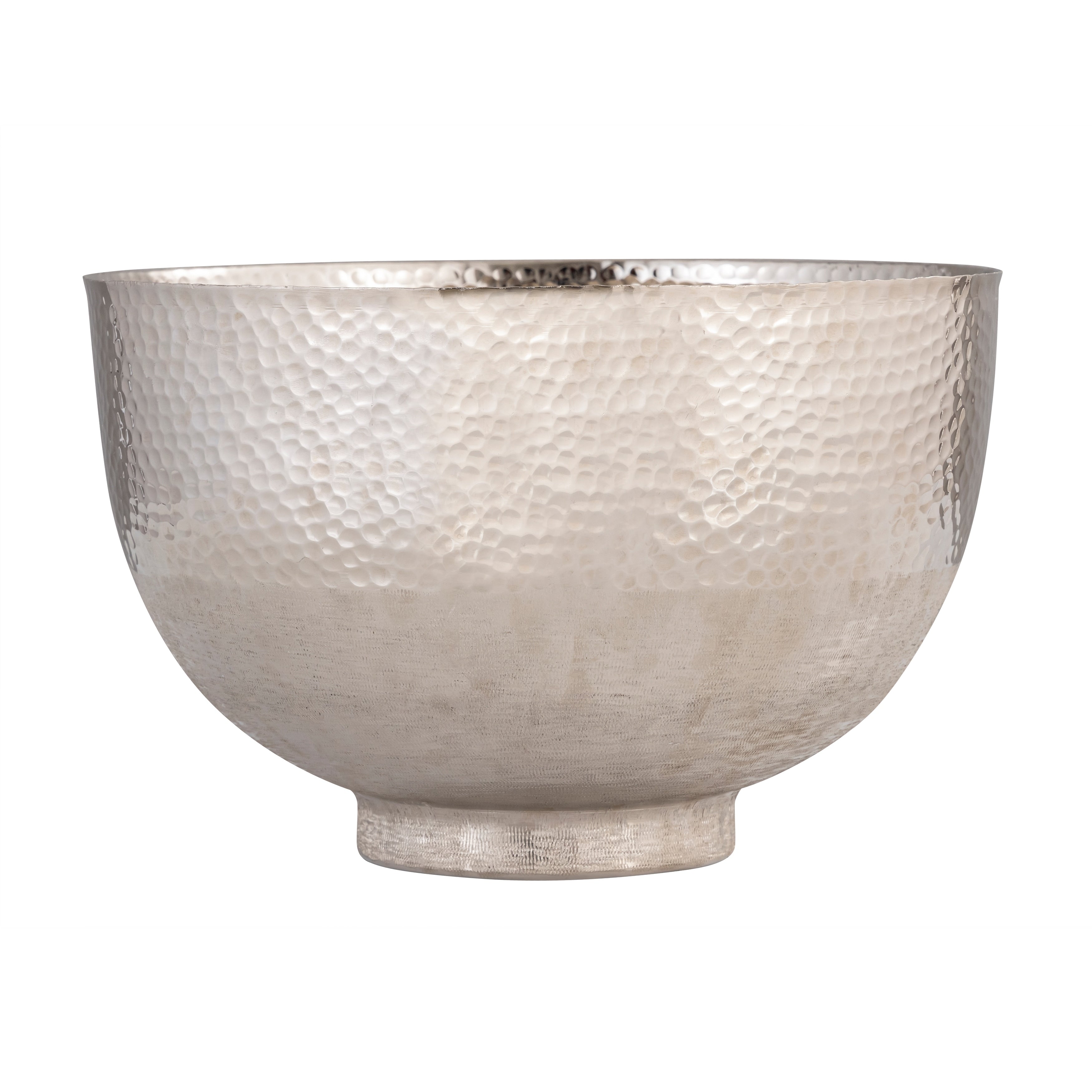 Atlas Pratt Hammered Silver Metal Bowl 13 Inch Wide