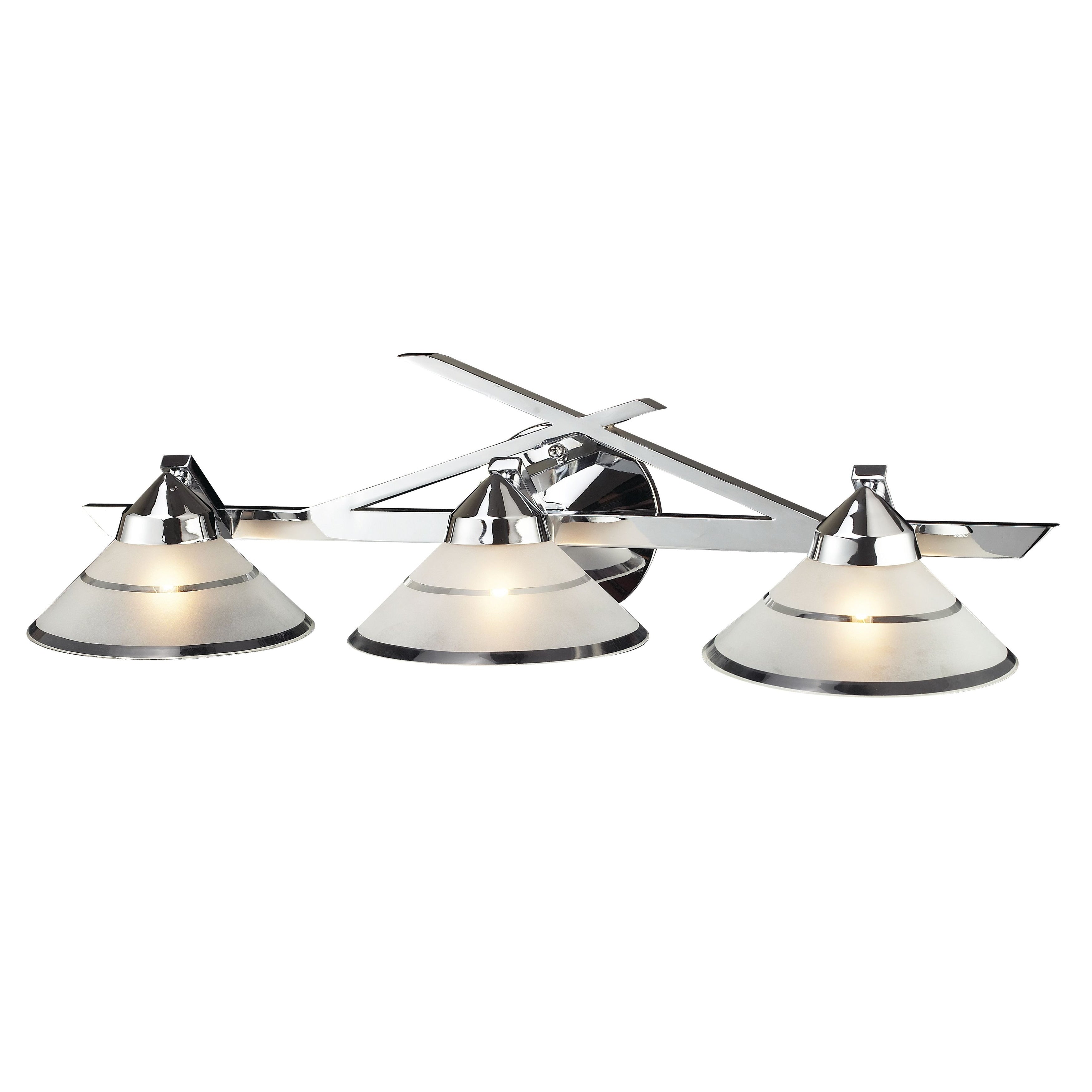 Atlas Refraction Metal And Glass Vanity Light 3 Light
