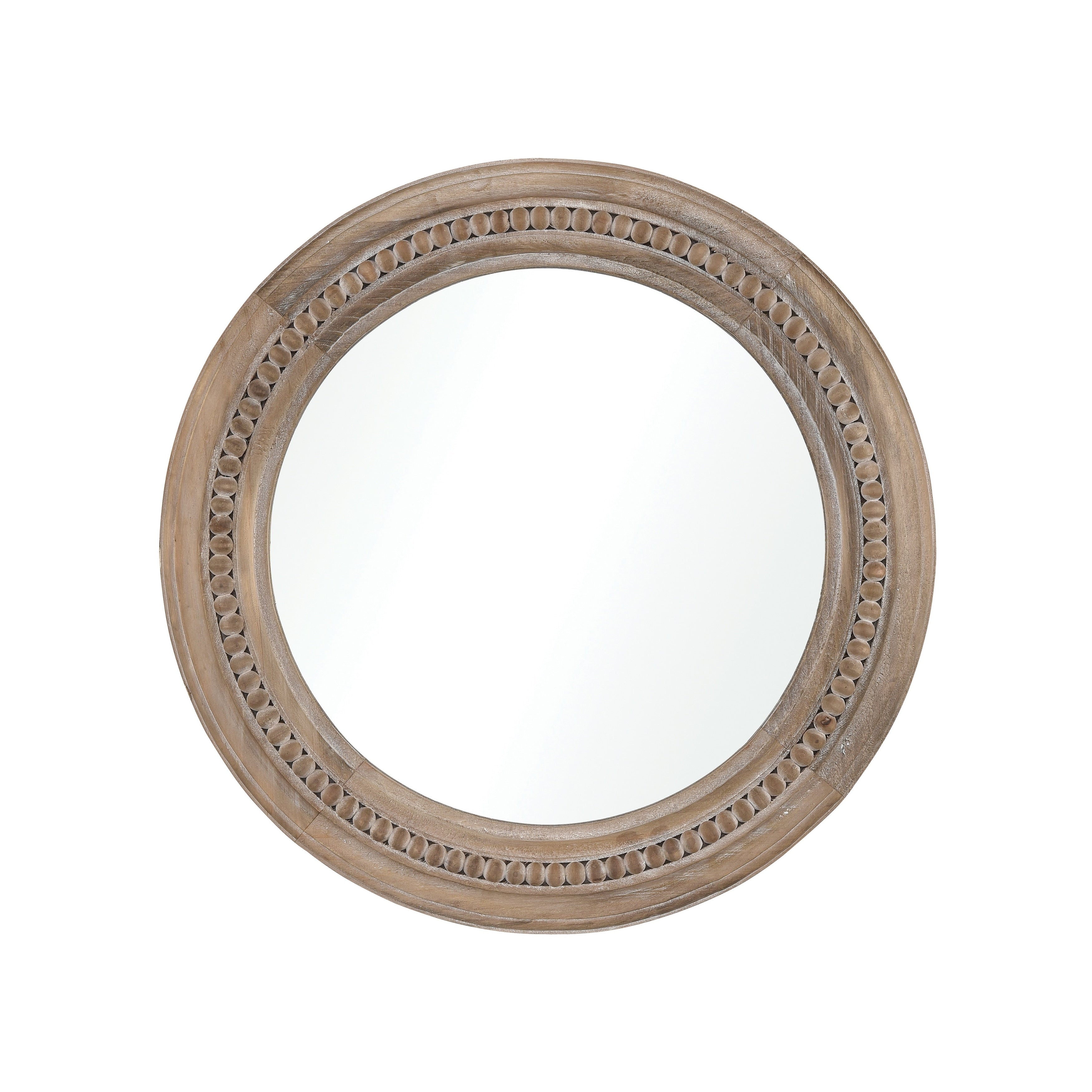 Atlas Riverrun Carved Beading Accent Fir Wood Wall Mirror 20 Inch High