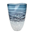 Atlas Seaforth Blue And White Glass Vase