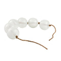 Atlas Seaglass Rope White Art Glass Orbs 4 Inch Tall