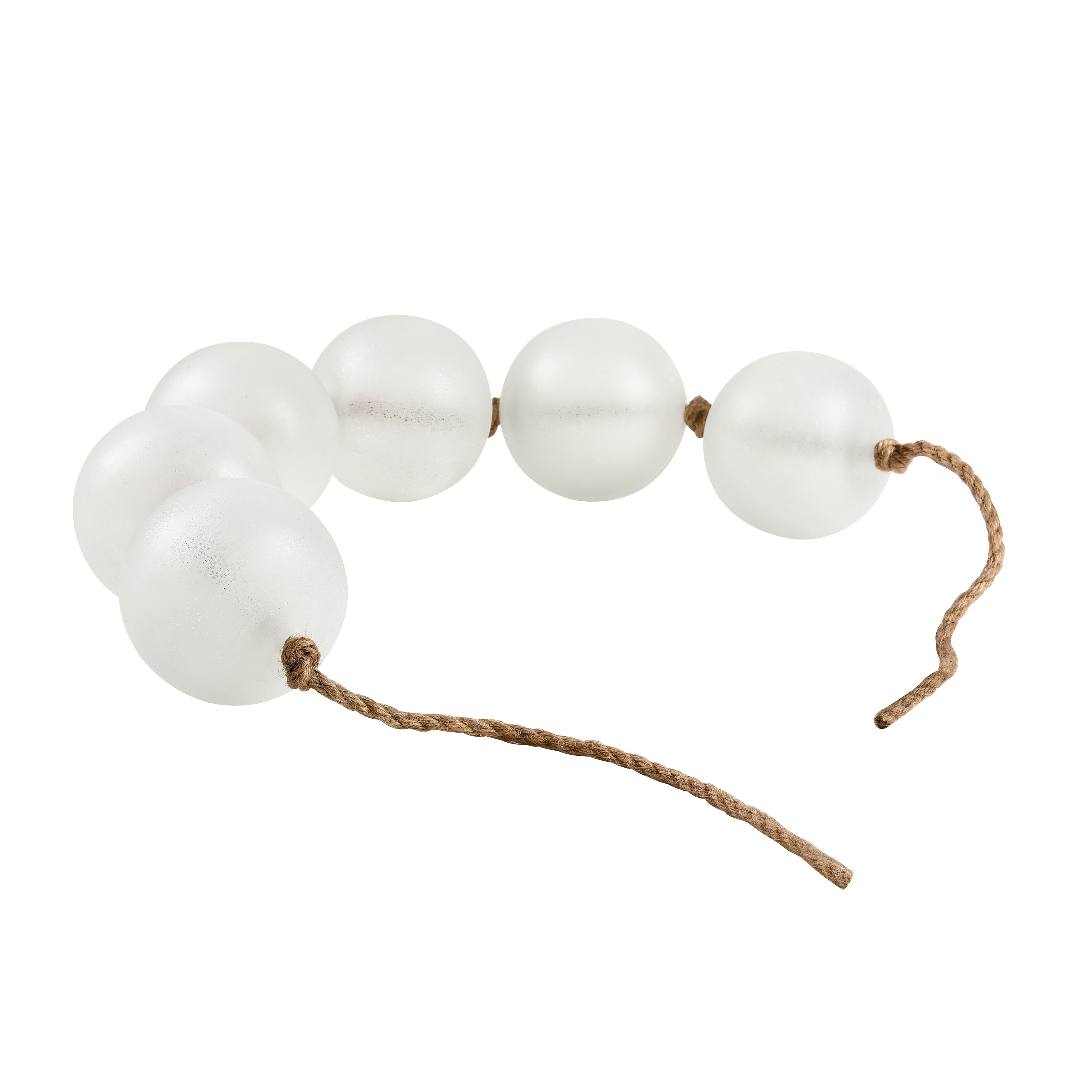 Atlas Seaglass Rope White Art Glass Orbs 4 Inch Tall