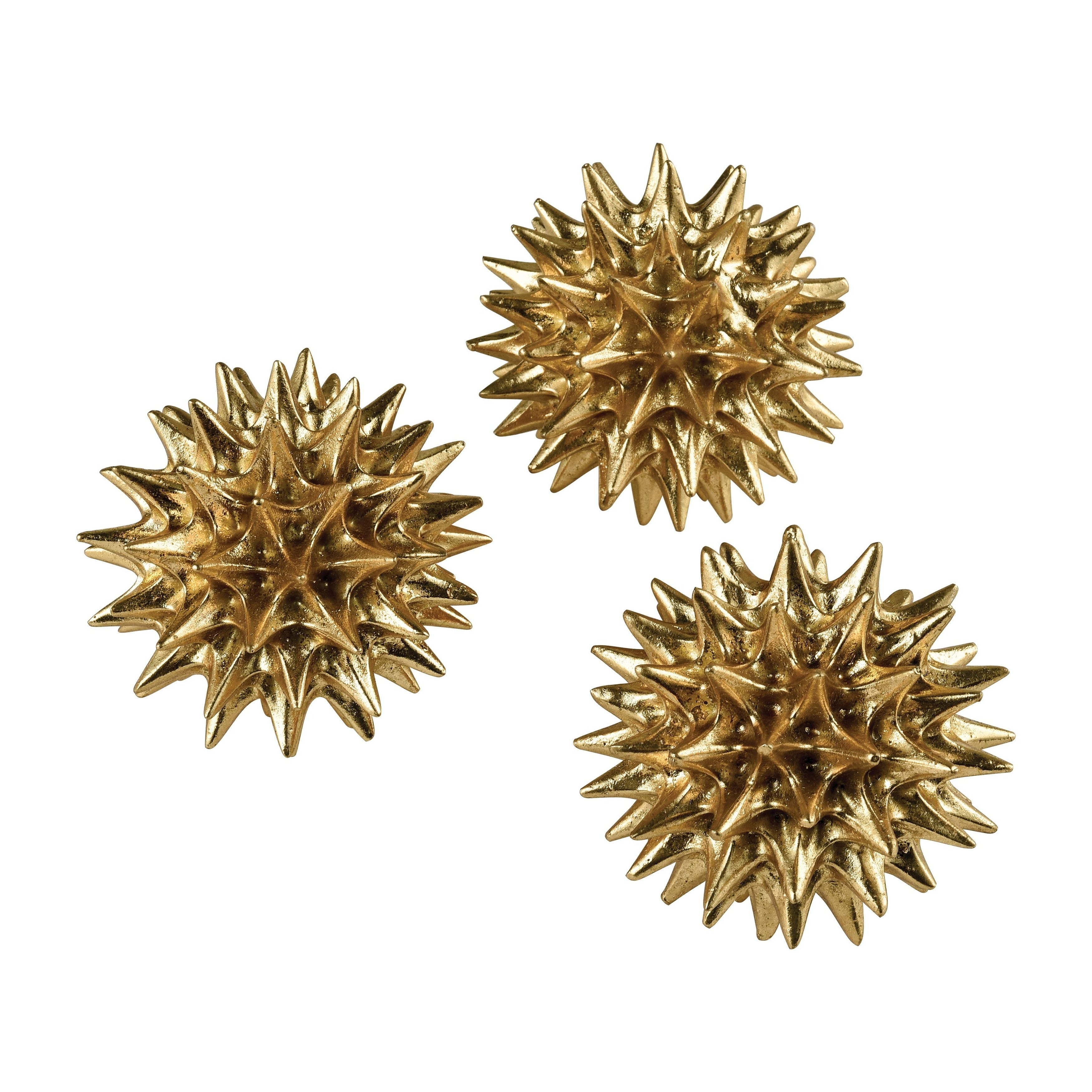 Atlas Spangled Orb Set Of 3 Ornamental Sculpture 5 Inch Tall