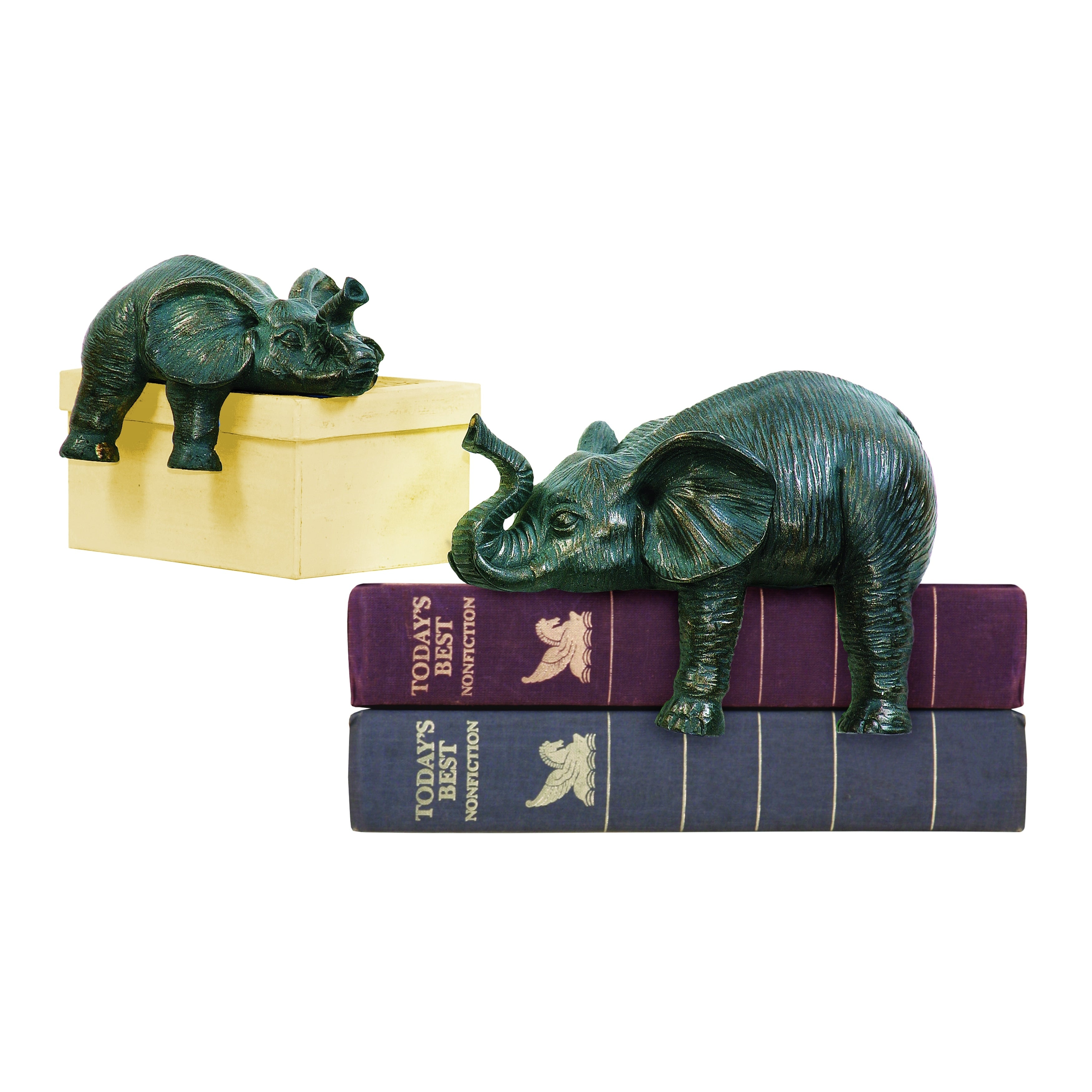 Atlas Sprawling Elephant Set Of 2 Bookends Set Of 2