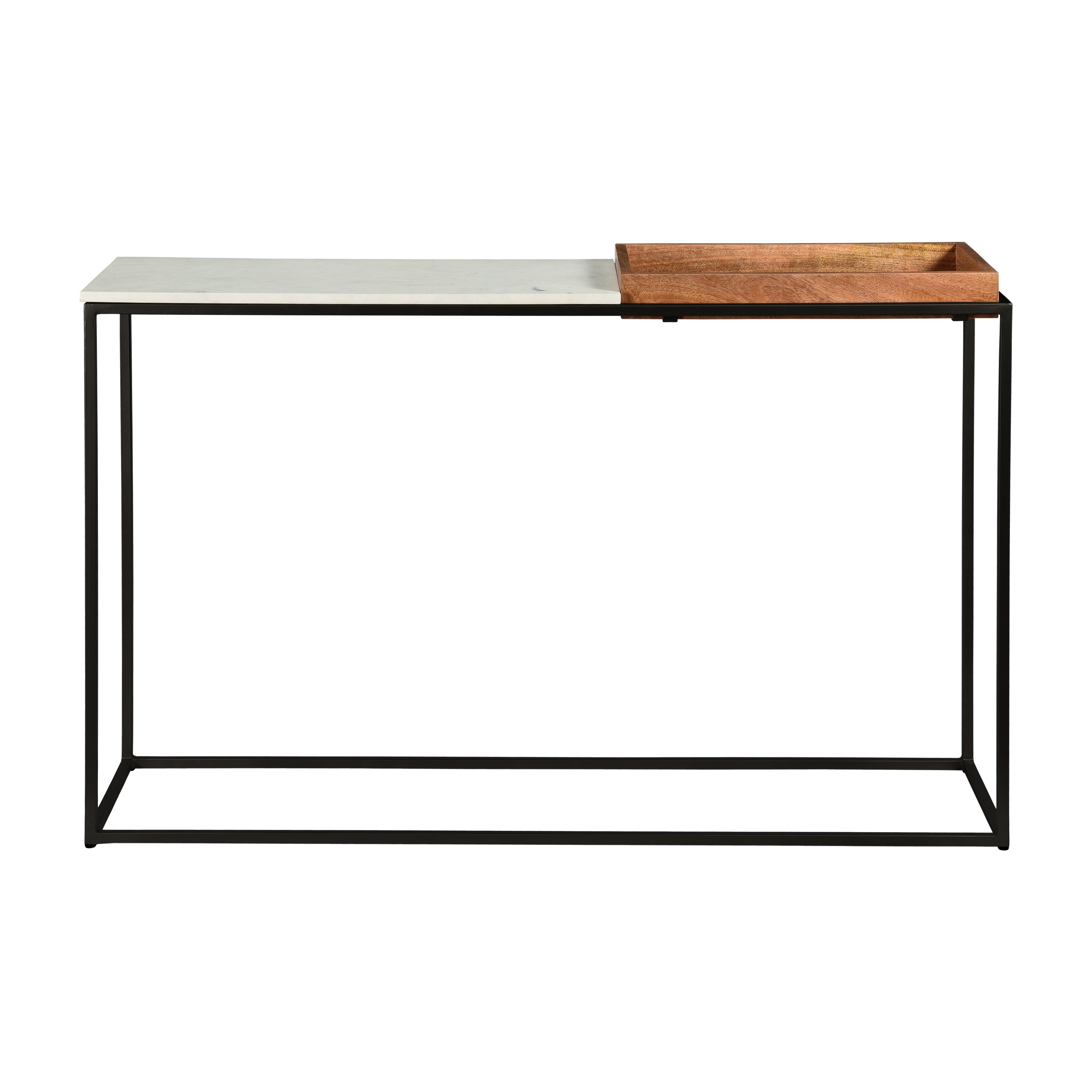 Atlas Steel Framed And Marble Toped Console Table 48 Inch W