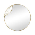 Atlas Stiller Gold Framed Round Wall Mirror 23.75 Inch High