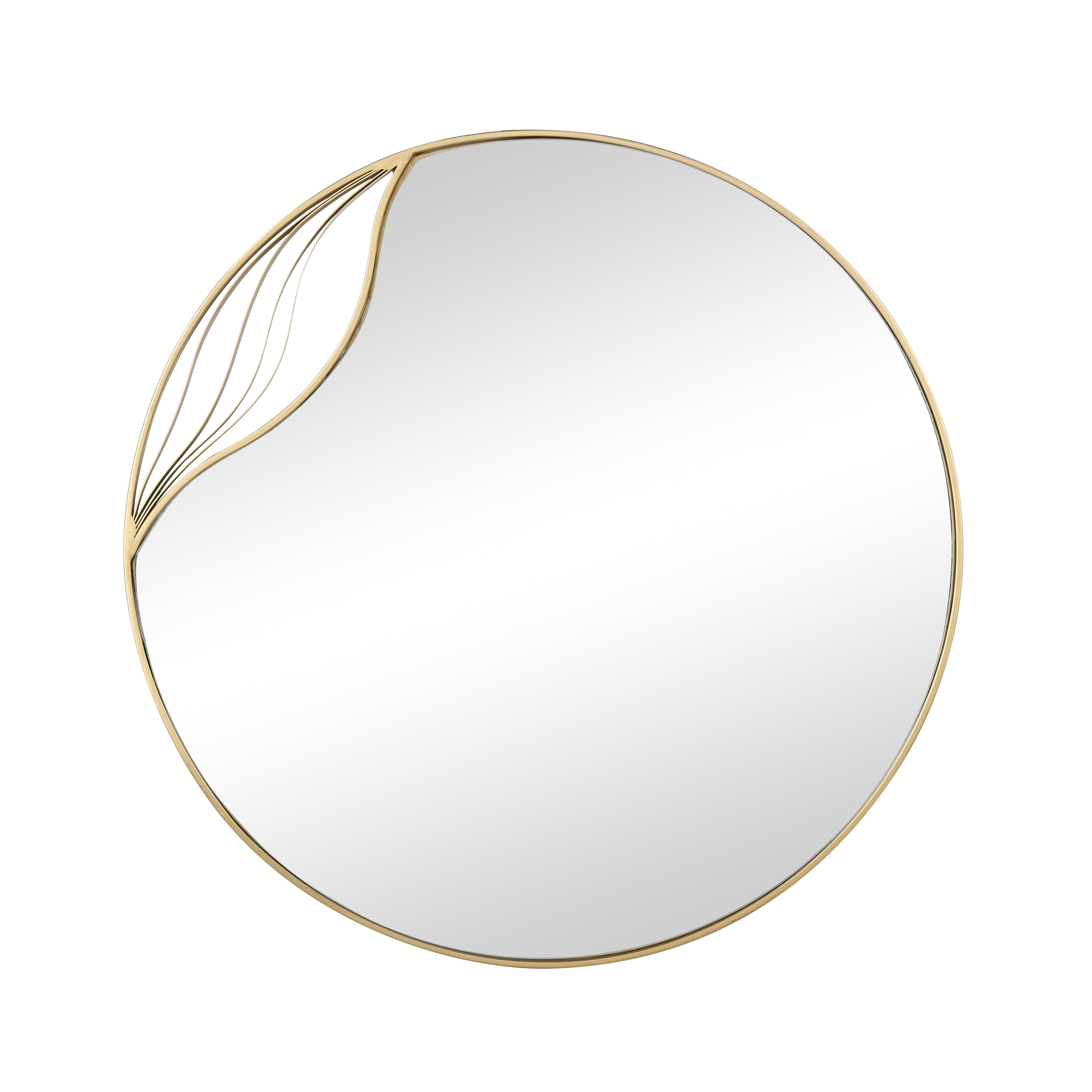 Atlas Stiller Gold Framed Round Wall Mirror 23.75 Inch High