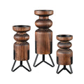 Atlas Stilton Set Of 3 Pillar Candleholders 16 Inch Tall