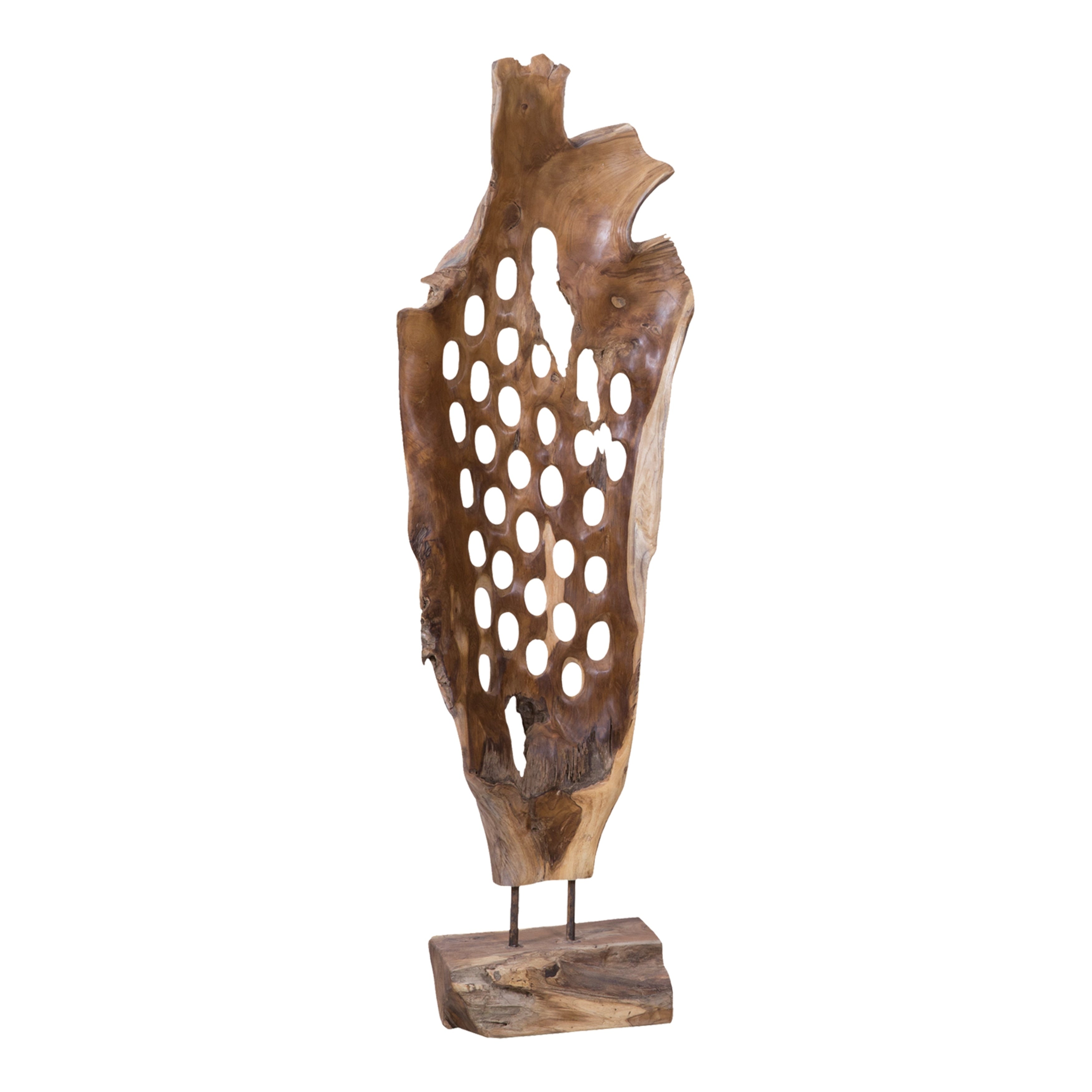 Atlas Teak Root Natural Carved Sculpture 50 Inch Tall